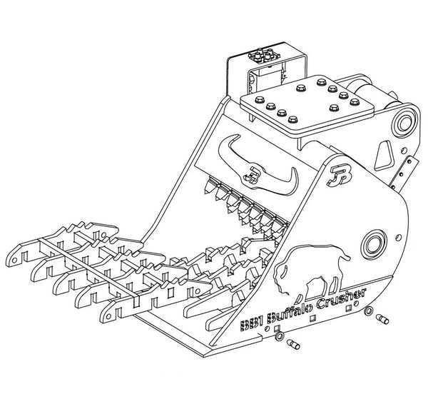 BB1 Buffalo Excavator Crushing Bucket 12 Tonne JB Equipment Ltd