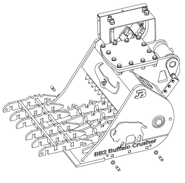 BB2 Buffalo Excavator Crushing Bucket 25 Tonne JB Equipment Ltd