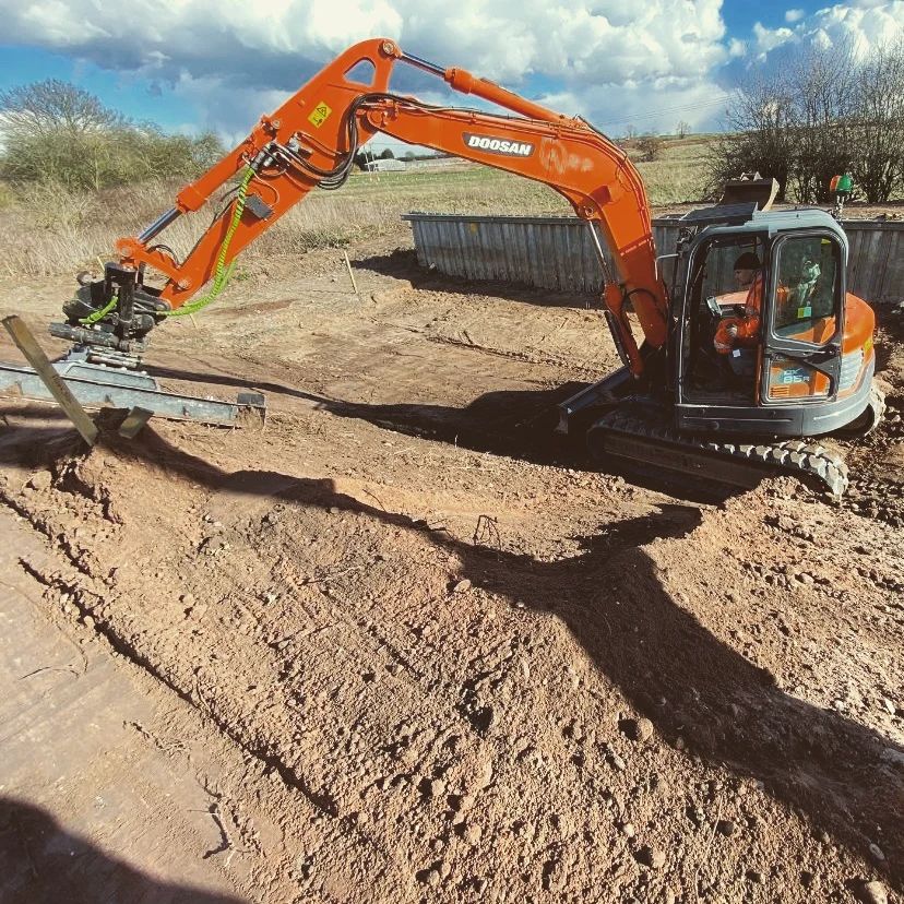 Excavator Grading Beam with Roller - 2000mm - 5 to 13 tonne