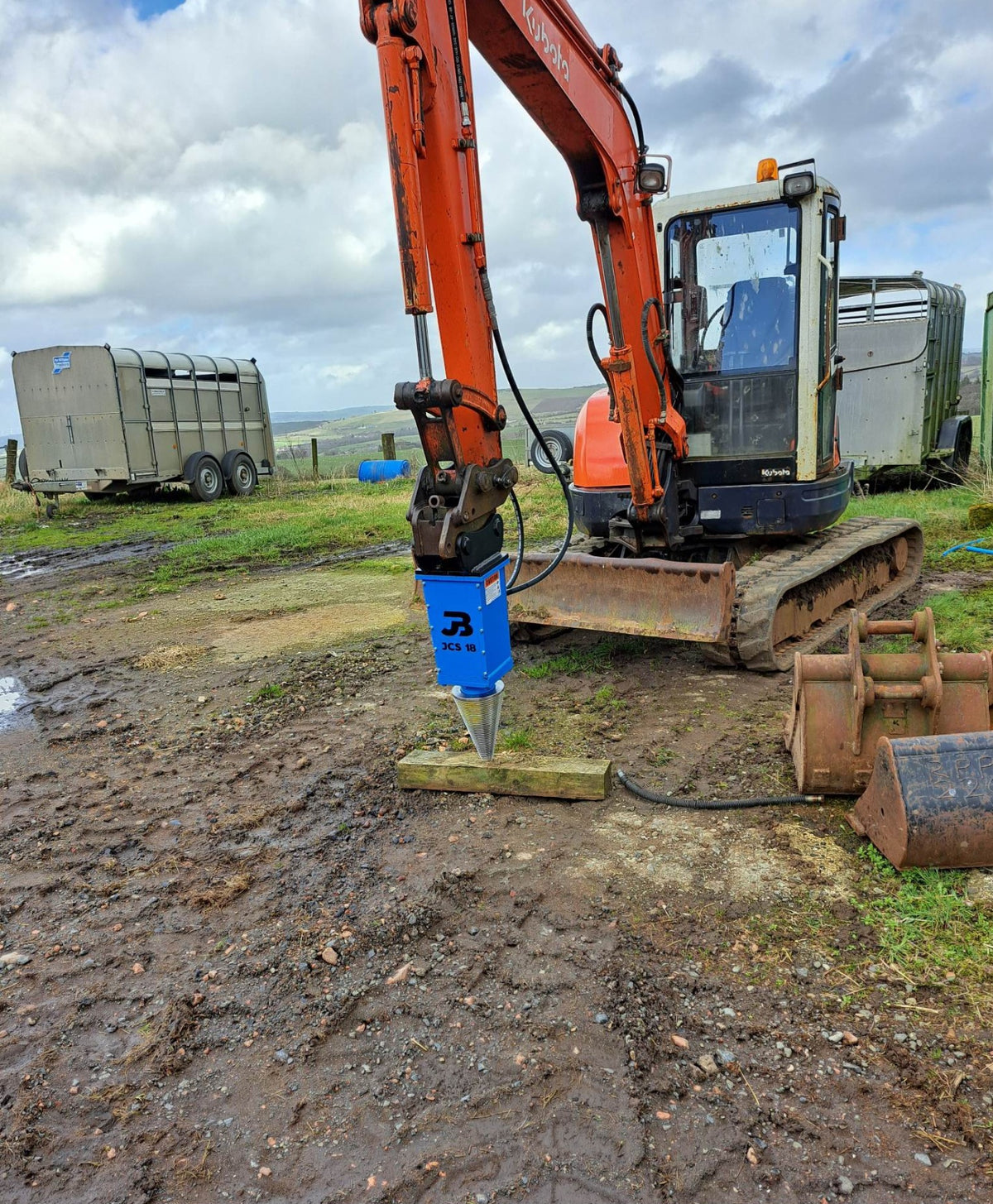 JCS 18 Hydraulic Cone Log Splitter to fit Excavators, Telehandlers & More