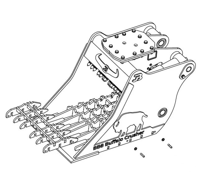 BB8 Buffalo Excavator Crushing Bucket - 6-10 Tonne