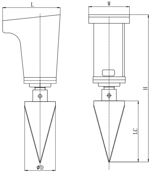 JCS 60 Hydraulic Cone Timber Splitter to fit Excavators, Telehandlers & More (75mm Square Shaft)