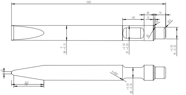 JB1000 Moil Point Chisel (1000mm)
