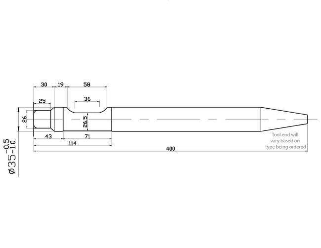 JB350 Flat Chisel (400mm)