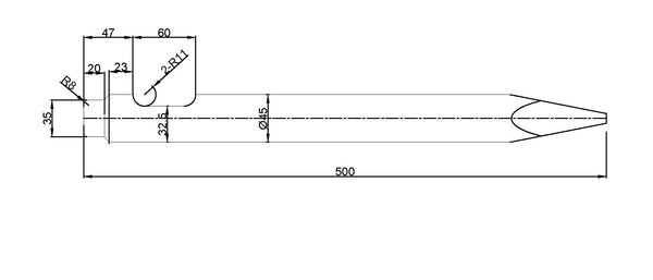 JB450 Moil Point Chisel (500mm) – JB Equipment Ltd