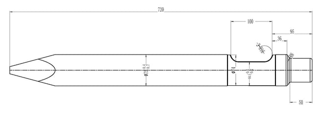 JB750 Moil Point Chisel (720mm)