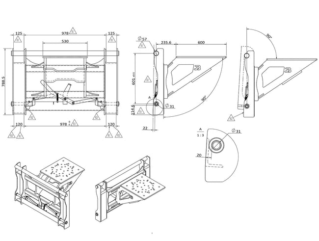 Excavator to JCB Q-Fit Adapter