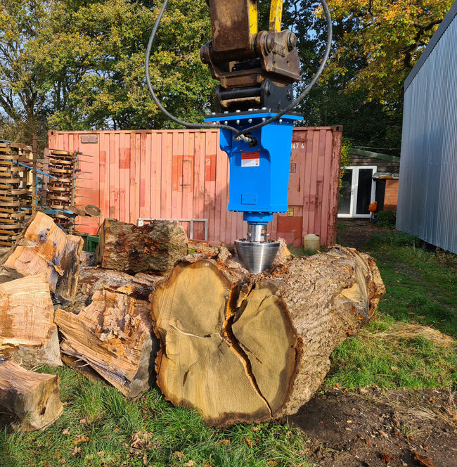 JCS 80 Heavy Duty Hydraulic Cone Timber Splitter to fit Excavators, Telehandlers & More (75mm Square Shaft)