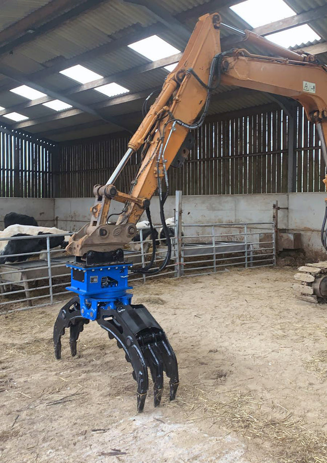 JT04 Hydraulic Rotating Excavator Rock Grapple - 6-10 Tonne