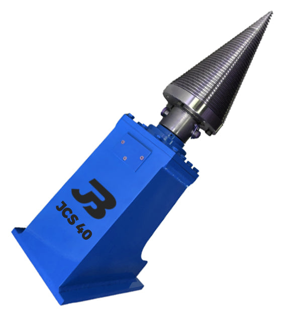 JCS 40 Hydraulic Cone Timber Splitter to fit Excavators, Telehandlers & More (65mm Round Shaft)