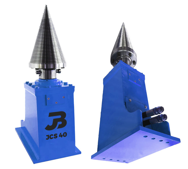 JCS 40 Hydraulic Cone Timber Splitter to fit Excavators, Telehandlers & More (65mm Round Shaft)