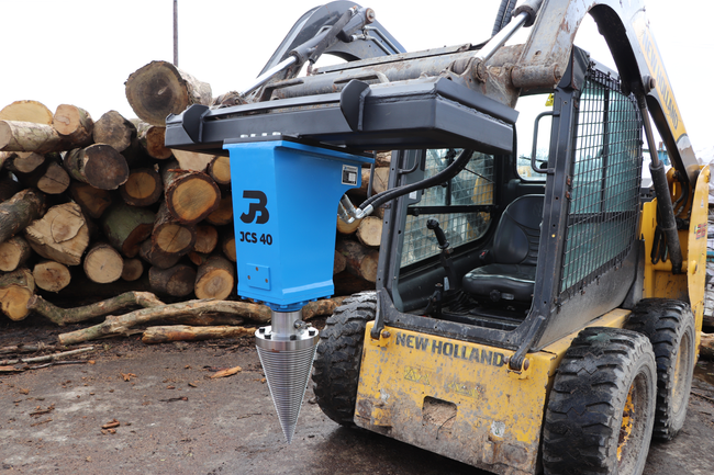 JCS 40 Hydraulic Cone Timber Splitter to fit Excavators, Telehandlers & More (65mm Round Shaft)