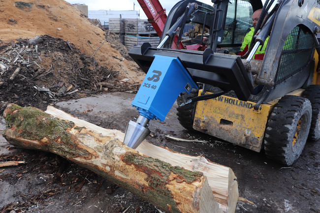 JCS 40 Hydraulic Cone Timber Splitter to fit Excavators, Telehandlers & More (65mm Round Shaft)