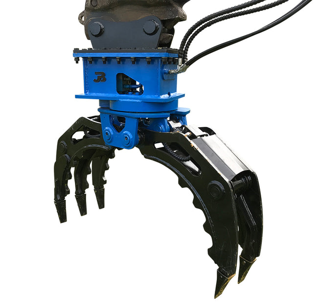 JT04 Hydraulic Rotating Excavator Rock Grapple - 6-10 Tonne