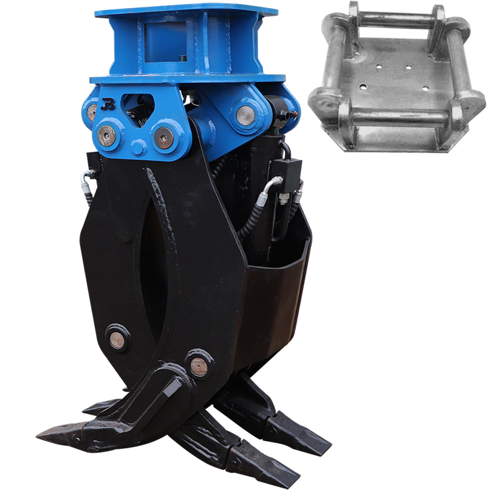 JT08-Fixed Hydraulic Fixed 2-Way General & Forestry Excavator Grapple - 18-25 Tonne