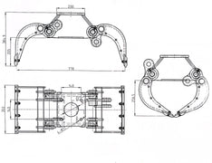 SG1 Fixed 2-Way Excavator Selector Grab - 0.8-2 Tonne