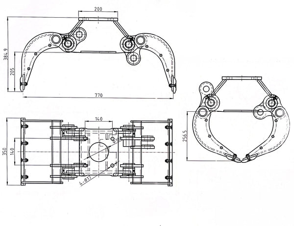 SG1 Fixed 2-Way Excavator Selector Grab - 0.8-2 Tonne – JB Equipment Ltd