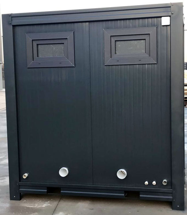 1+1 Prefab Double Mains Toilet Block - Anthracite