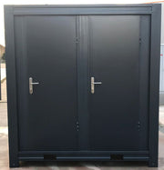 1+1 Prefab Double Mains Toilet Block - Anthracite