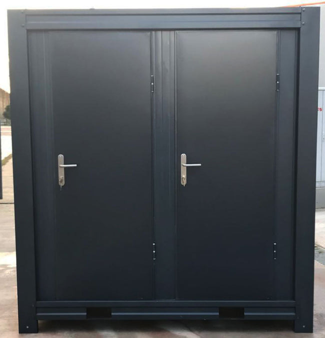 1+1 Prefab Double Mains Toilet Block - Anthracite