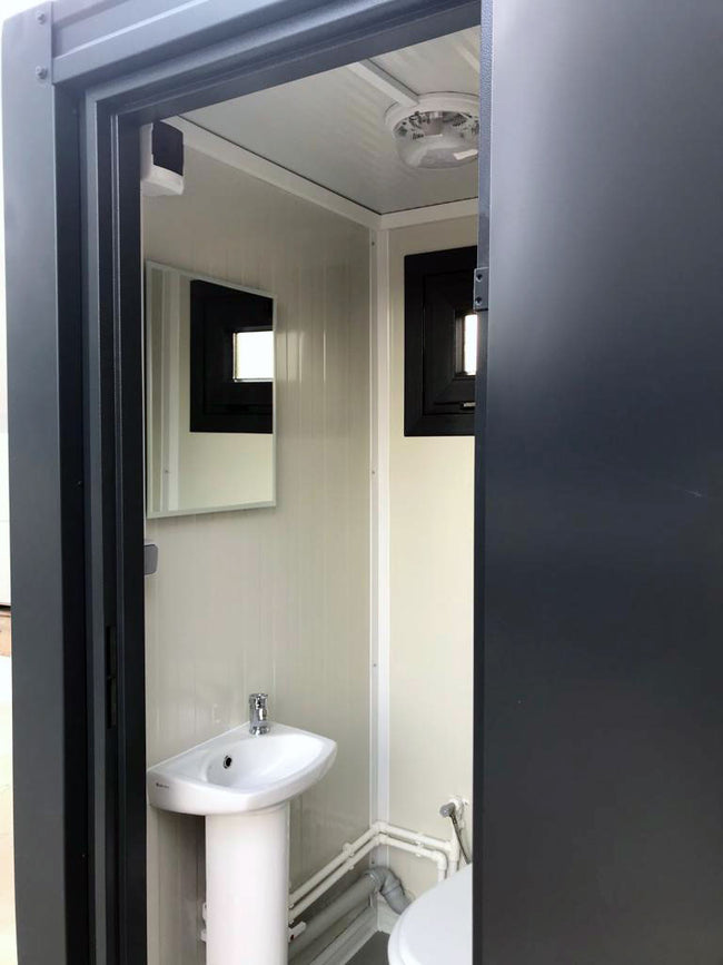 Prefab Single Mains Toilet Block - Anthracite
